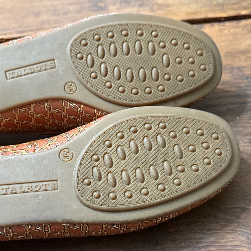 Talbots Brown Textured Loafers with Tassels - Picture 3 of 5